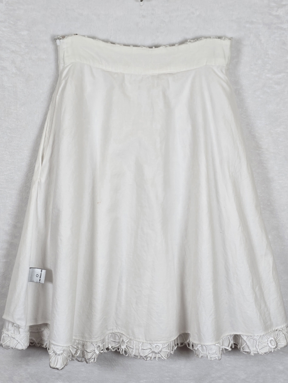 Tibi New York White Guipure Lace Medallion Crochet Cotton A-line Skirt Sz.0 - Picture 7 of 14